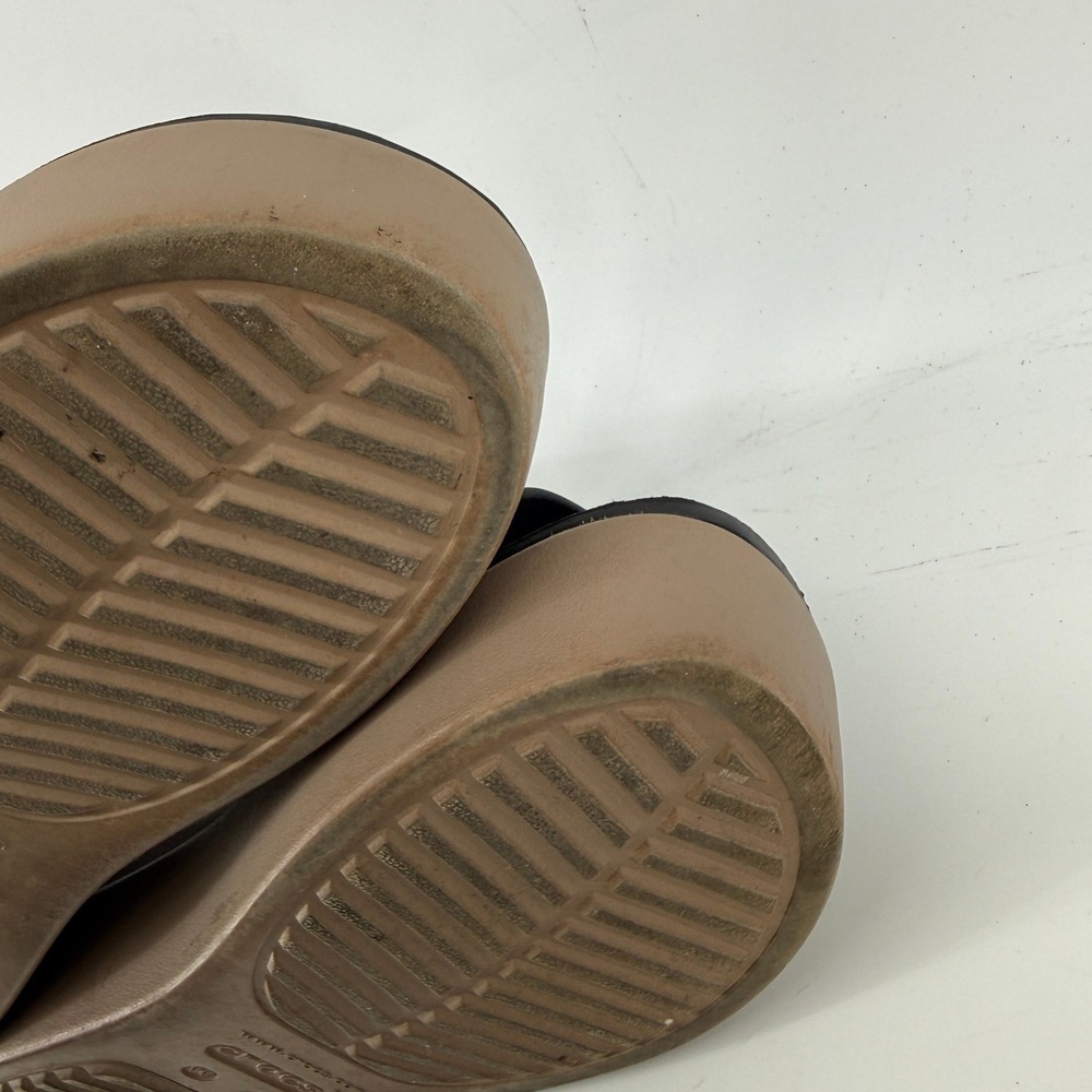 Crocs Brooklyn Low Wedge Sandal Black/Mushroom Women 8 Strappy Comfy Platform - Picture 10 of 11